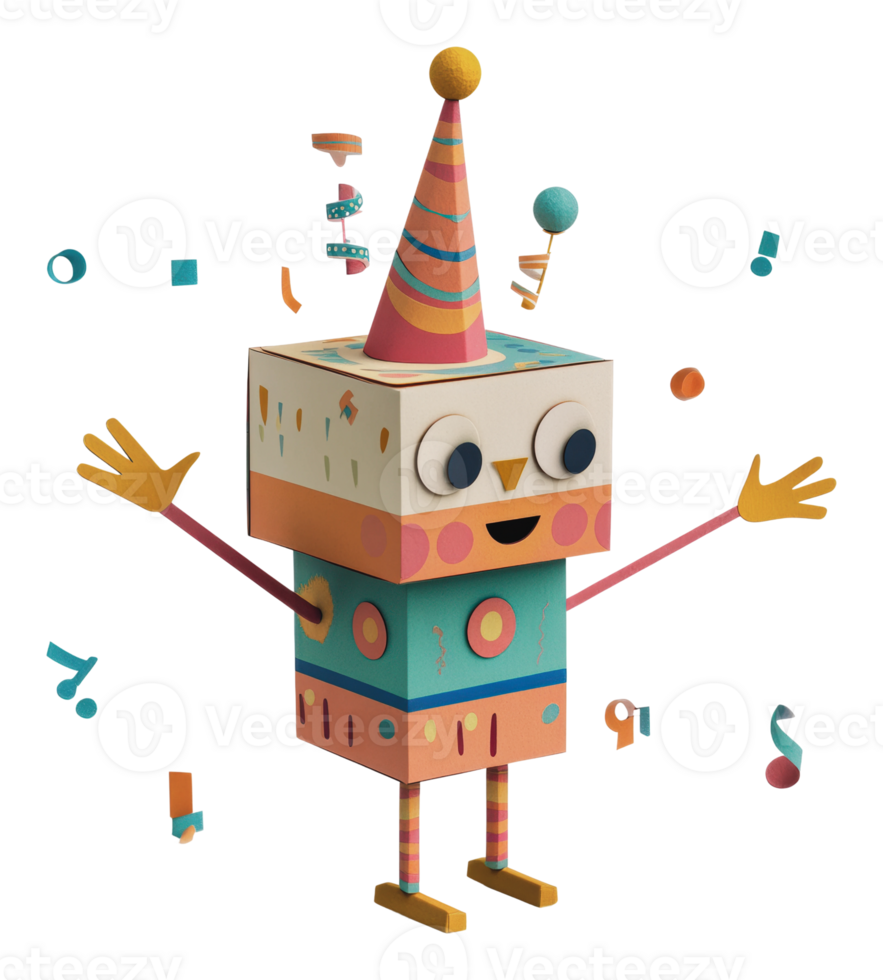 Festive character with confetti png