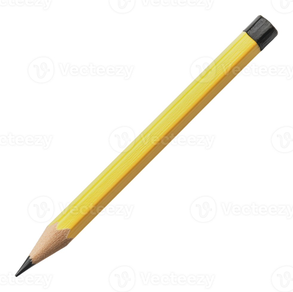Simple yellow pencil resting on a flat surface png