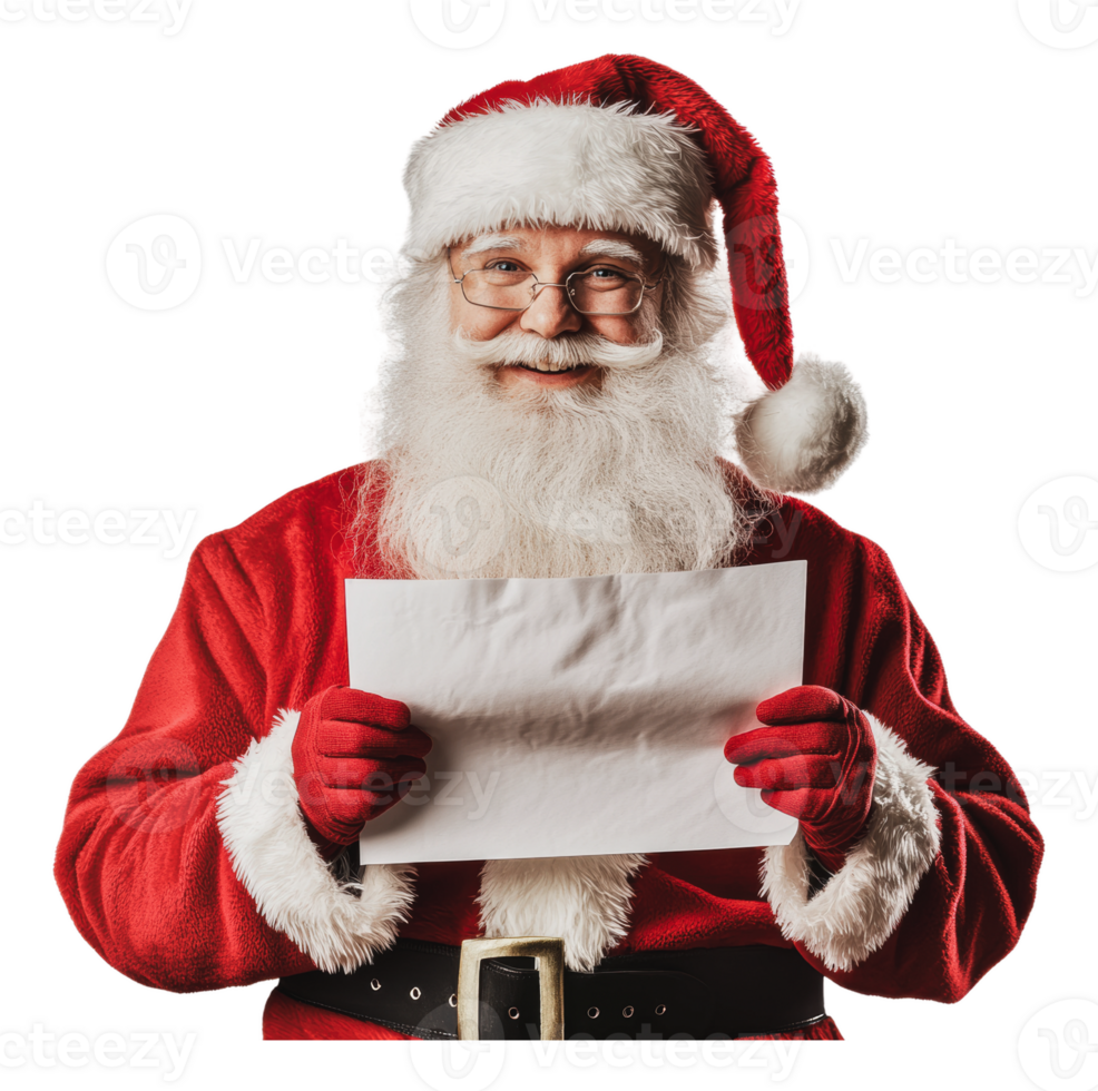 Santa Claus holding a letter in festive attire png