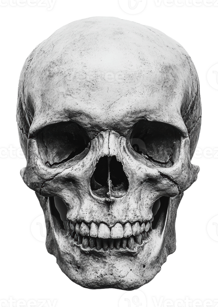 Close-up of human skull bone structure png