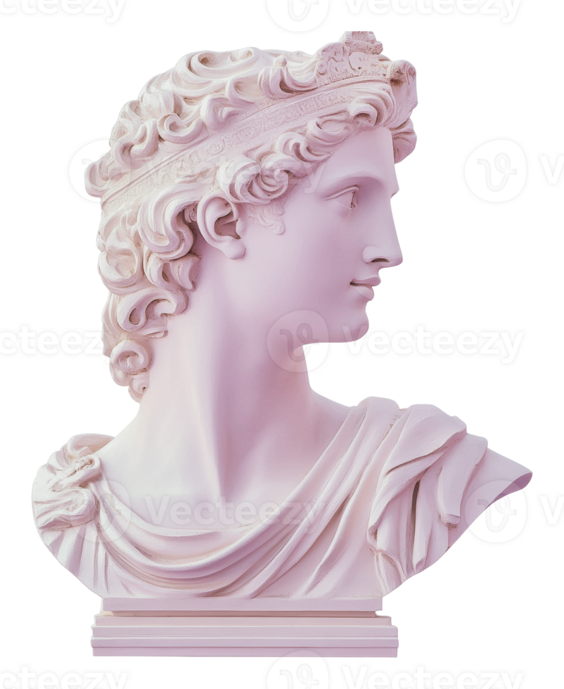 Profile marble bust of a young man png