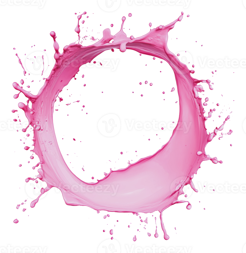 Pink splash forming a circle png
