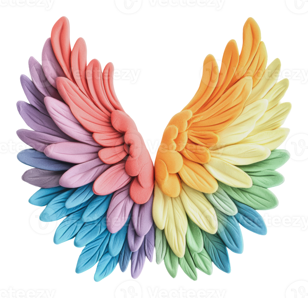 Colorful butterfly wings on white png