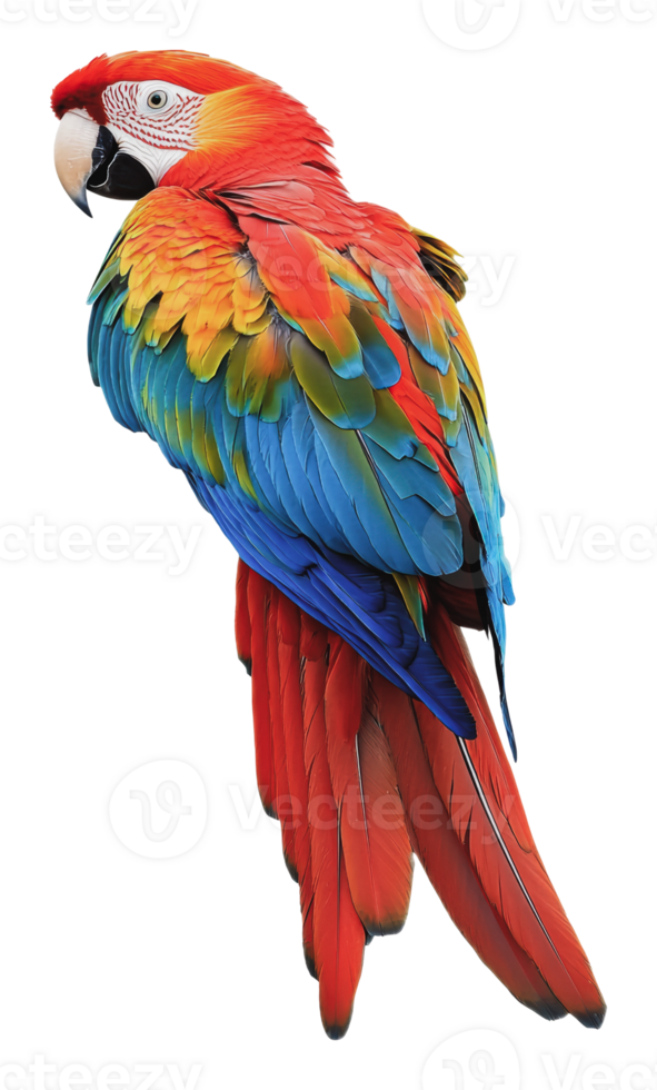 Colorful macaw perched elegantly in natural light png