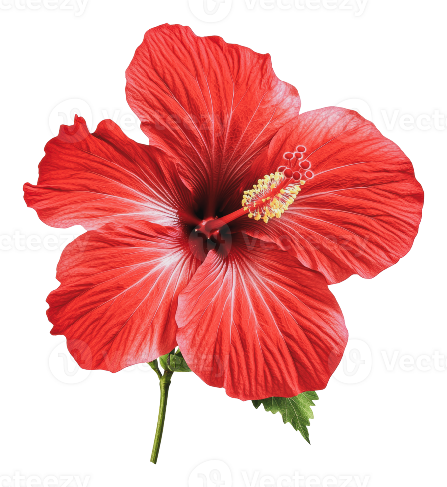 Red hibiscus blooms in lush green png