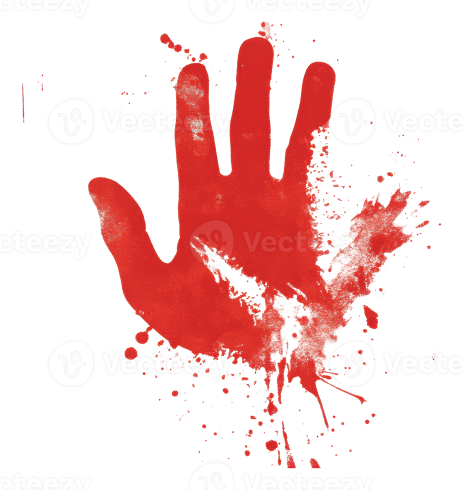 Red handprint signals urgency png