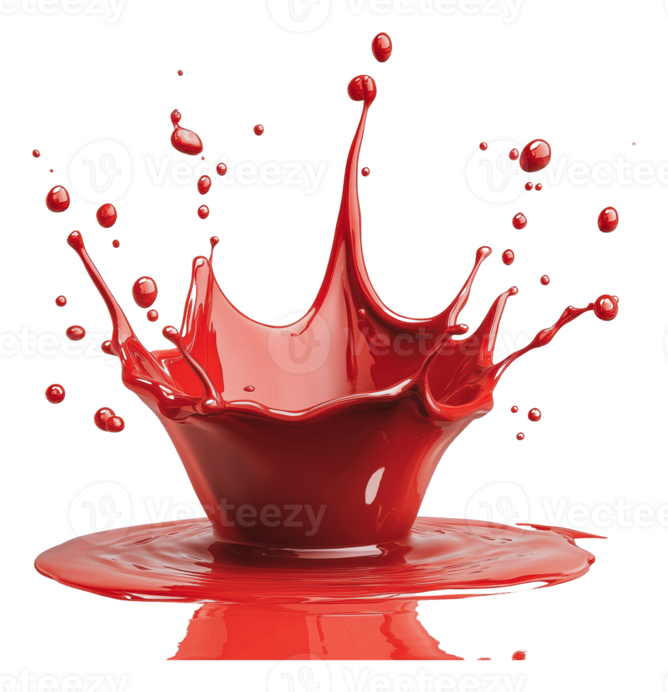 Red paint splashing in creative art png