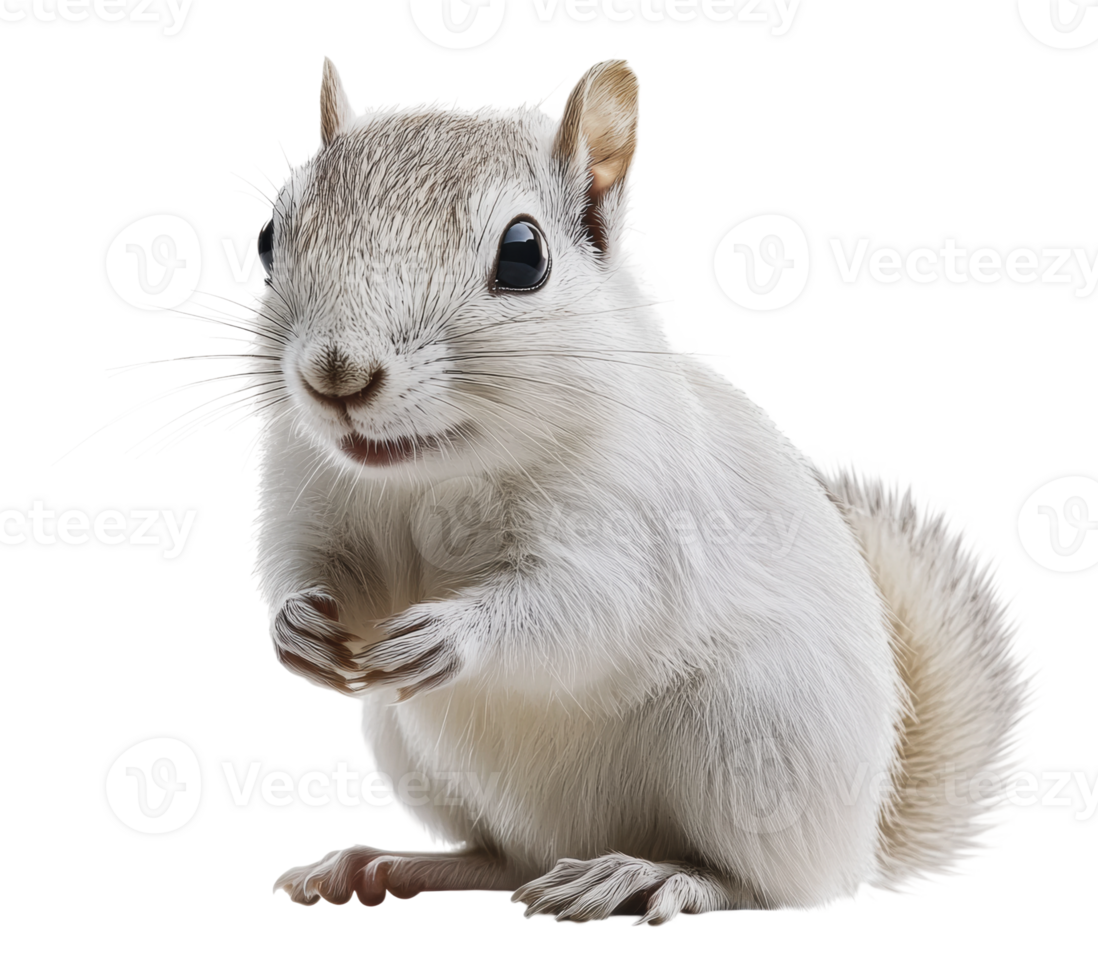 White squirrel sitting quietly while holding a nut png