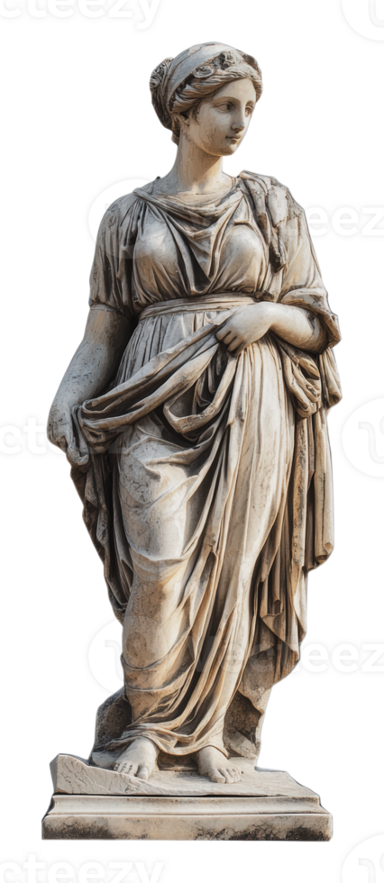 Classic marble statue of a woman png