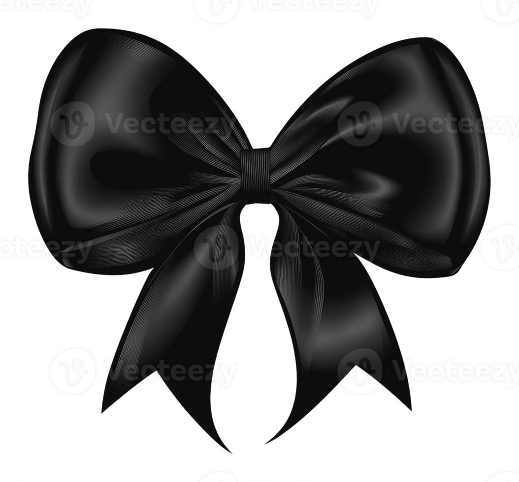 Elegant black satin bow for special occasions png