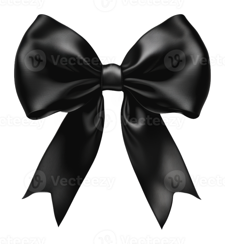 Elegant black ribbon bow for special occasions png