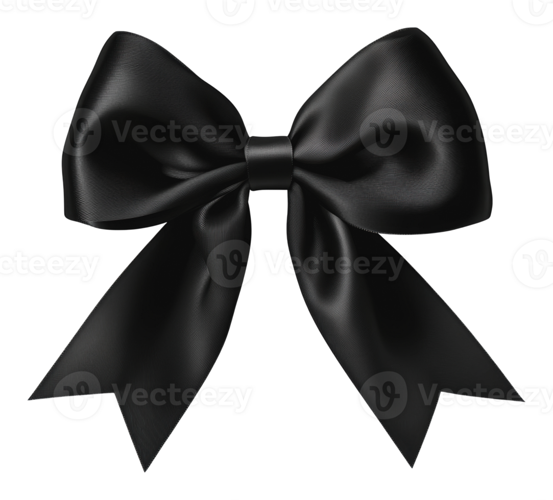 Elegant black satin bow for occasions png