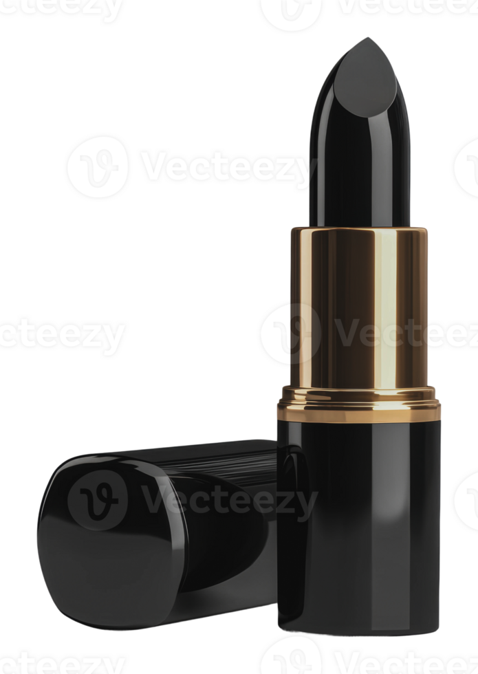 Elegant black lipstick placed on a white surface png