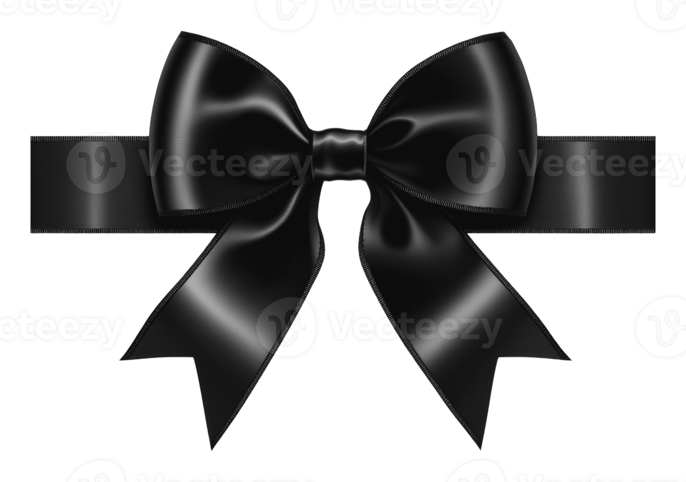 Elegant black ribbon bow for special occasions png