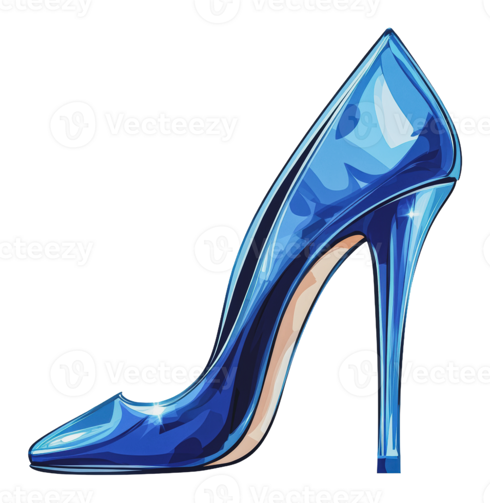 Stunning blue high heel shoe on a white background png