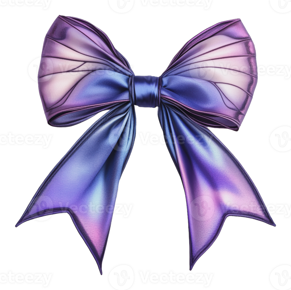 Beautiful purple ribbon bow with elegant design png