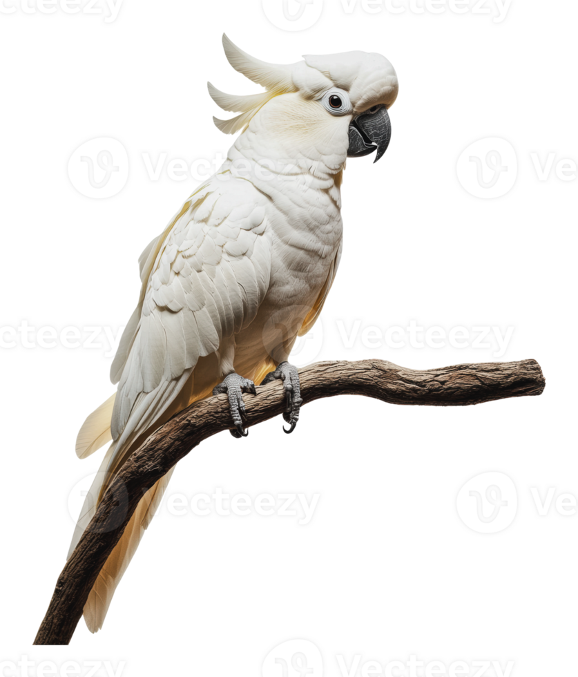 White cockatoo on indoor branch png
