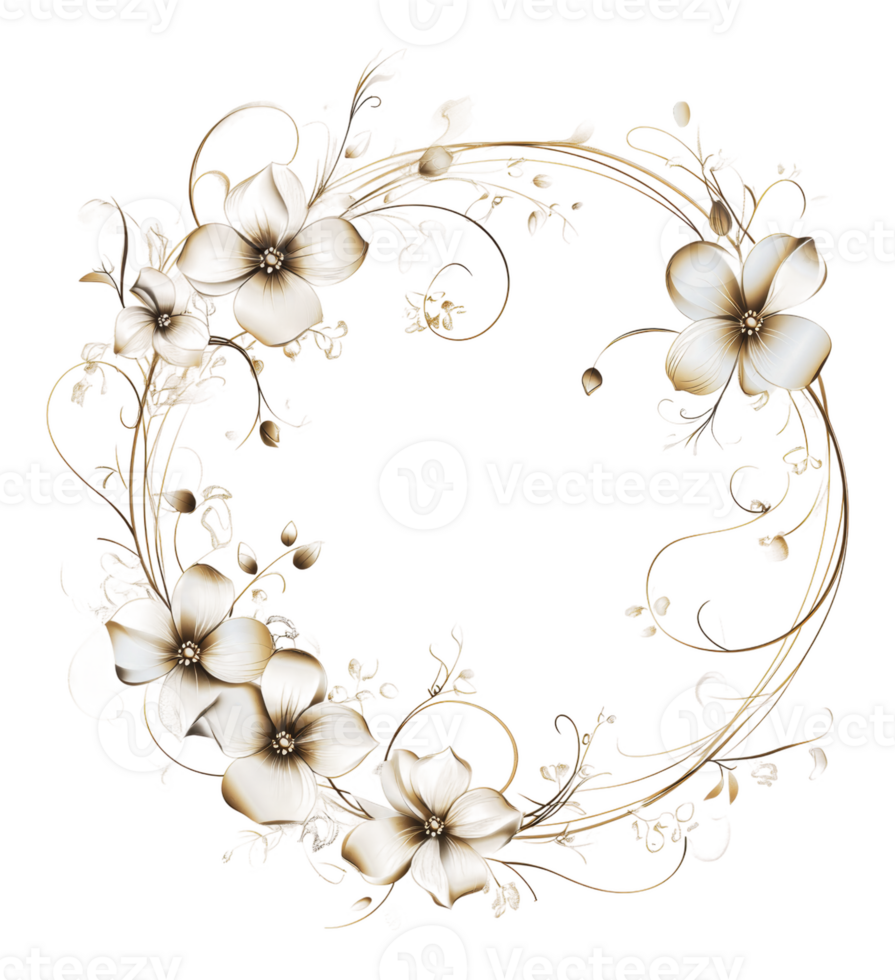 Softly colored floral wreath design png