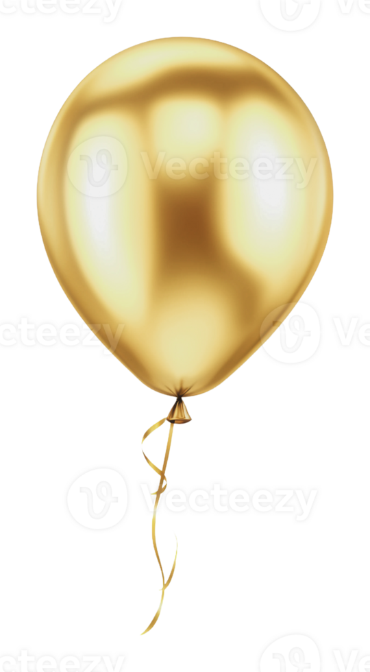Gold balloon floating gently in bright setting png