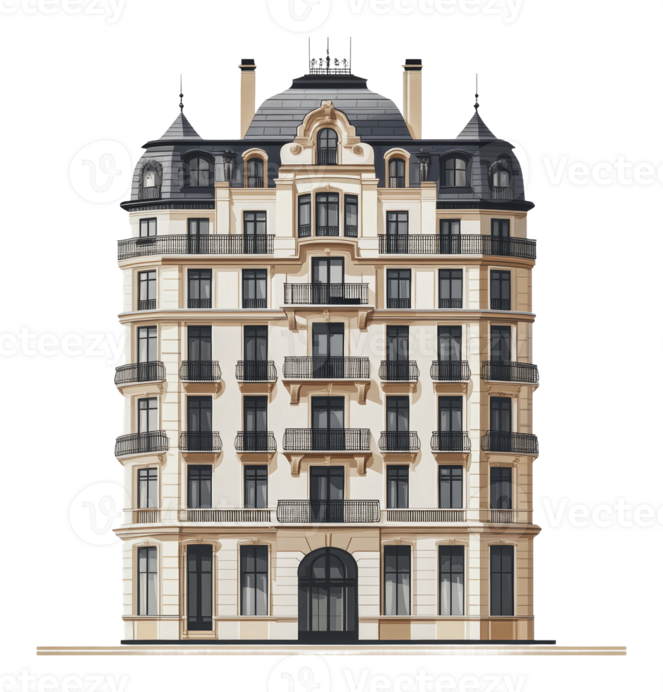 European building in urban design png