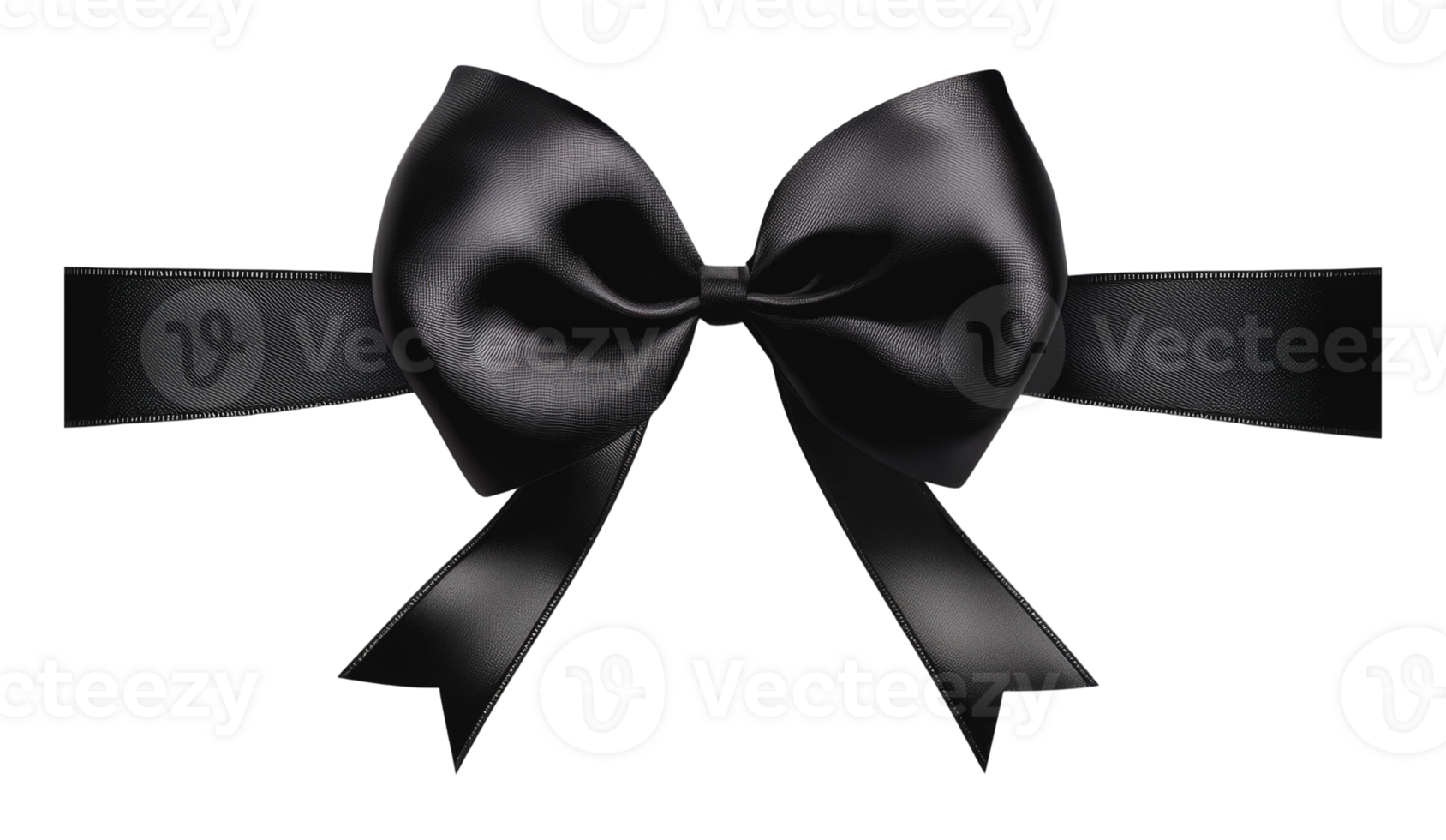 Elegant black ribbon bow for events png
