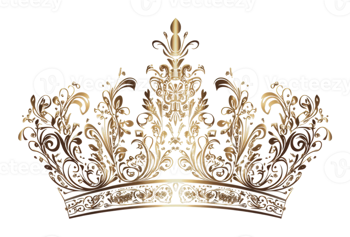 Intricate golden crown design png