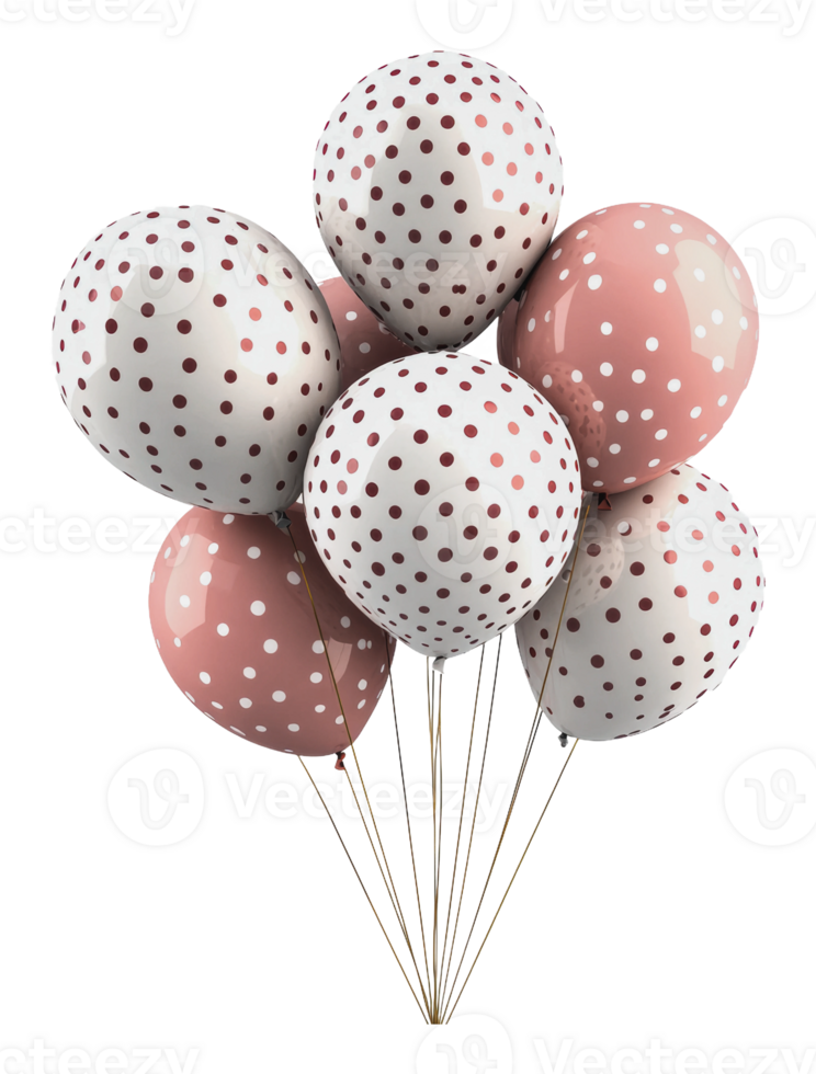 Colorful polka dot balloons at a festive gathering png