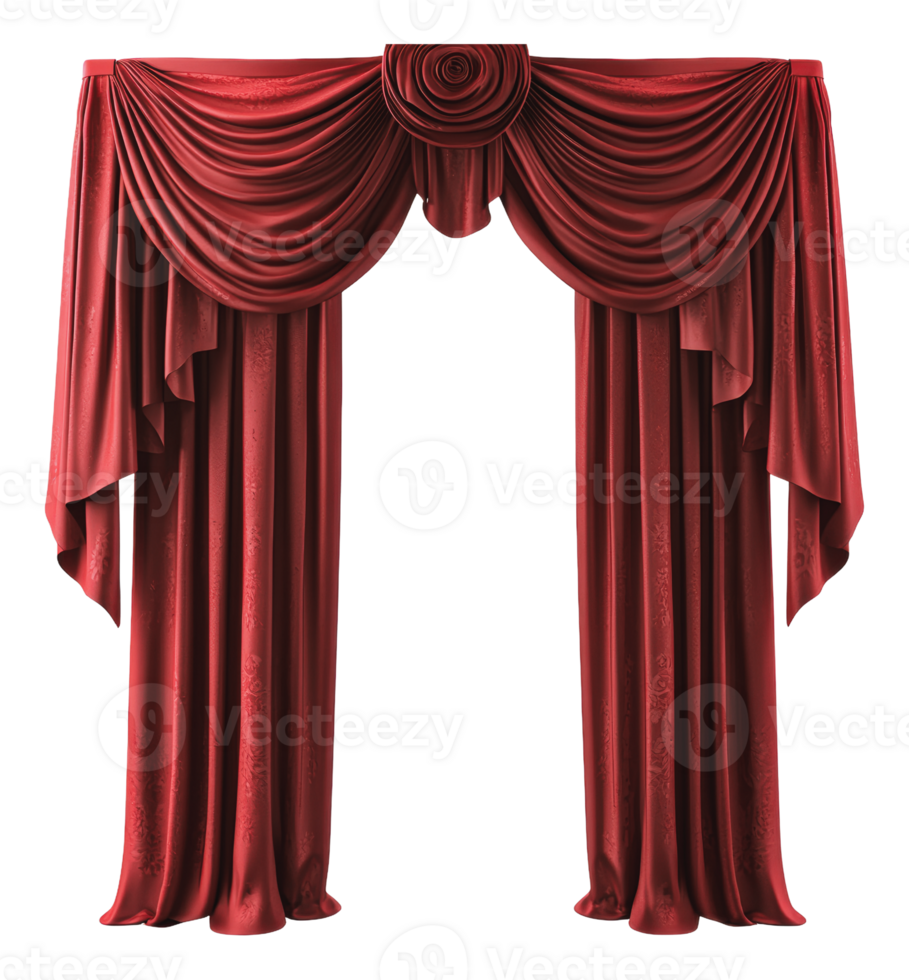 Elegant red curtains for special events and decor png