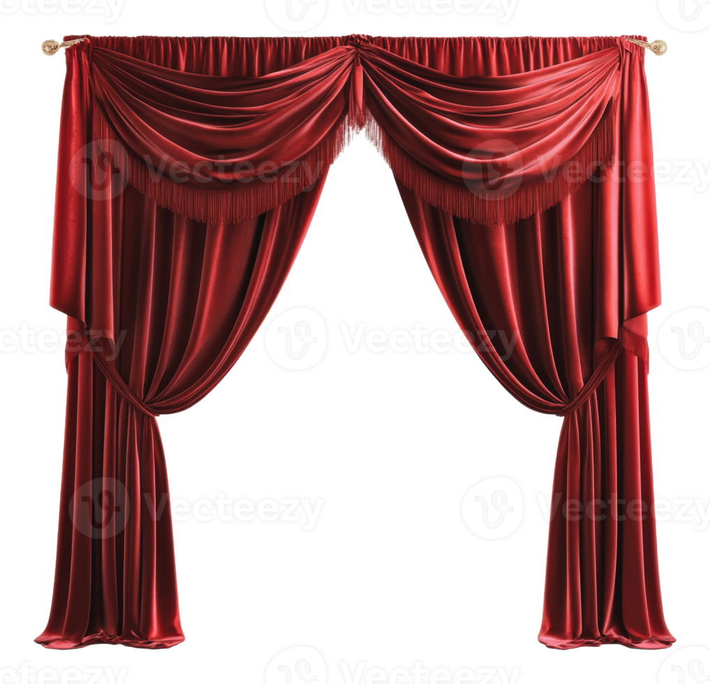 Red drapes elevate classic interior design png
