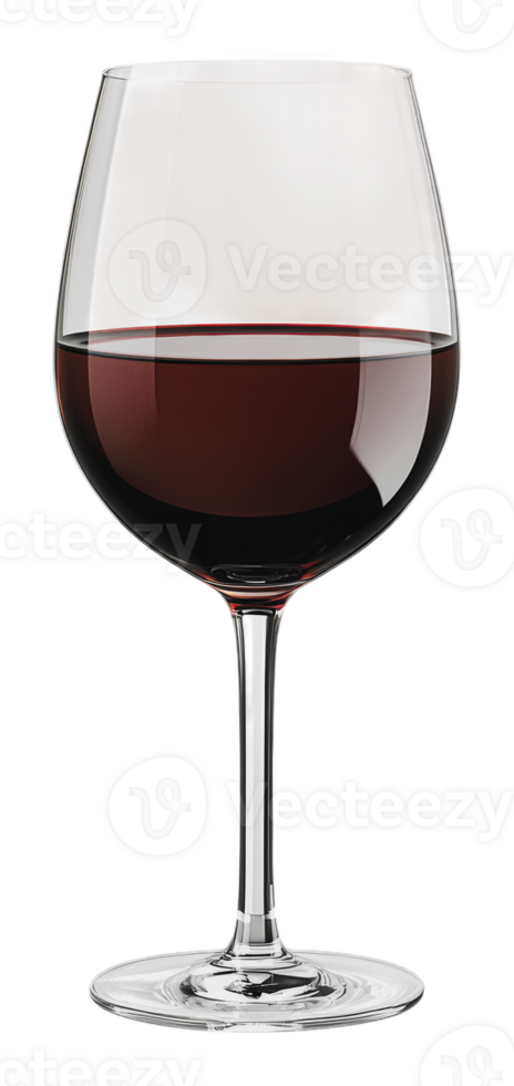 Elegant glass of vintage red wine png