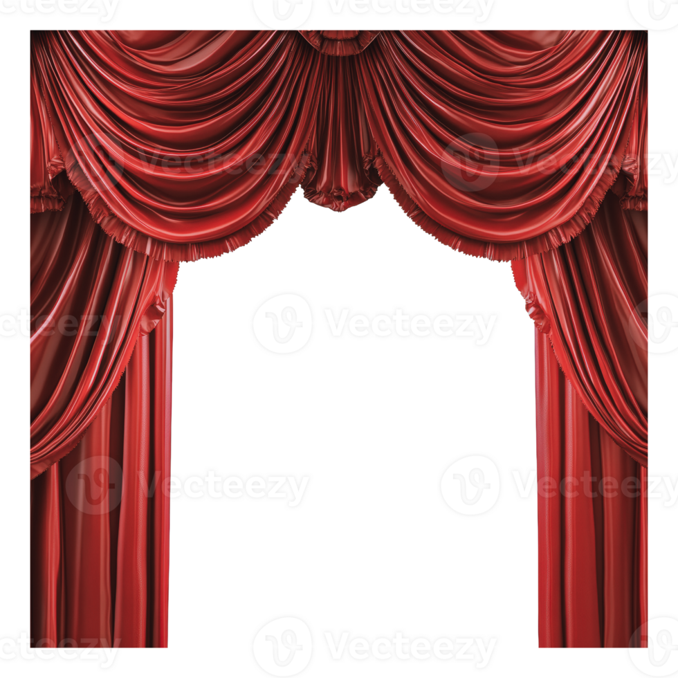 Red curtains framing a stage png