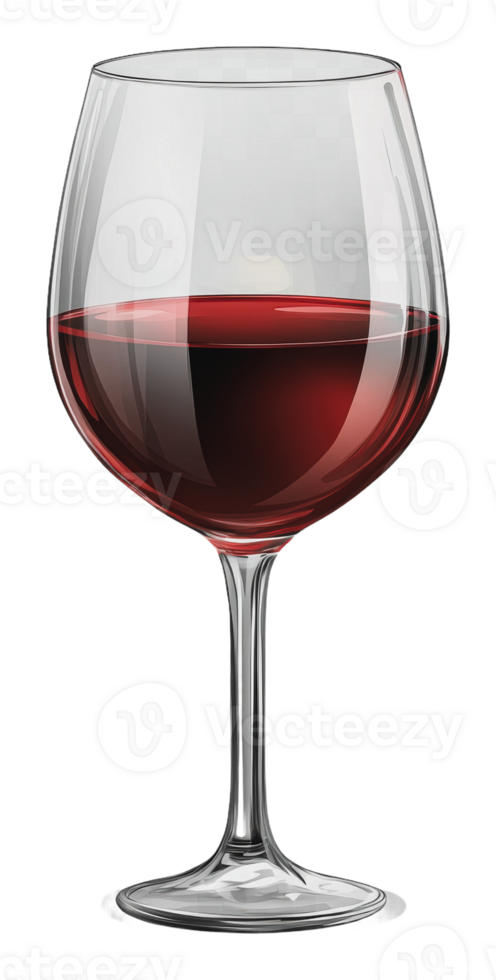 A glass of red wine on display in a cozy setting png