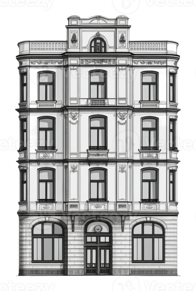 Historic building with decorative features png