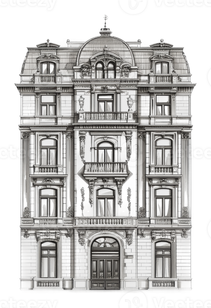 Historic building's elegant architecture png