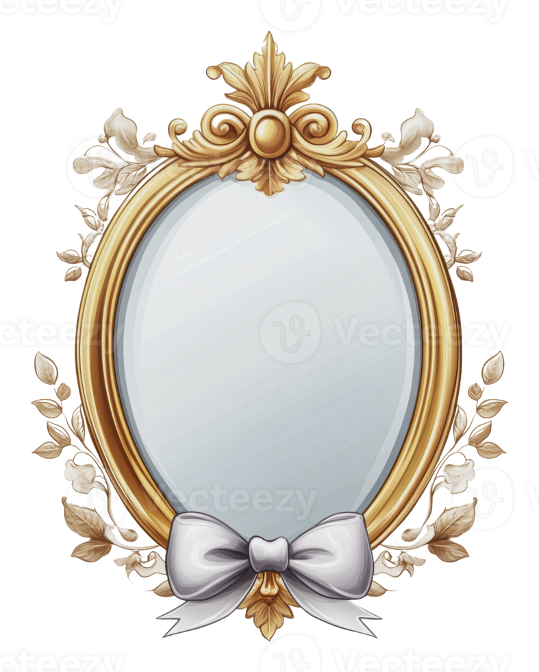 Floral bow decorative mirror png