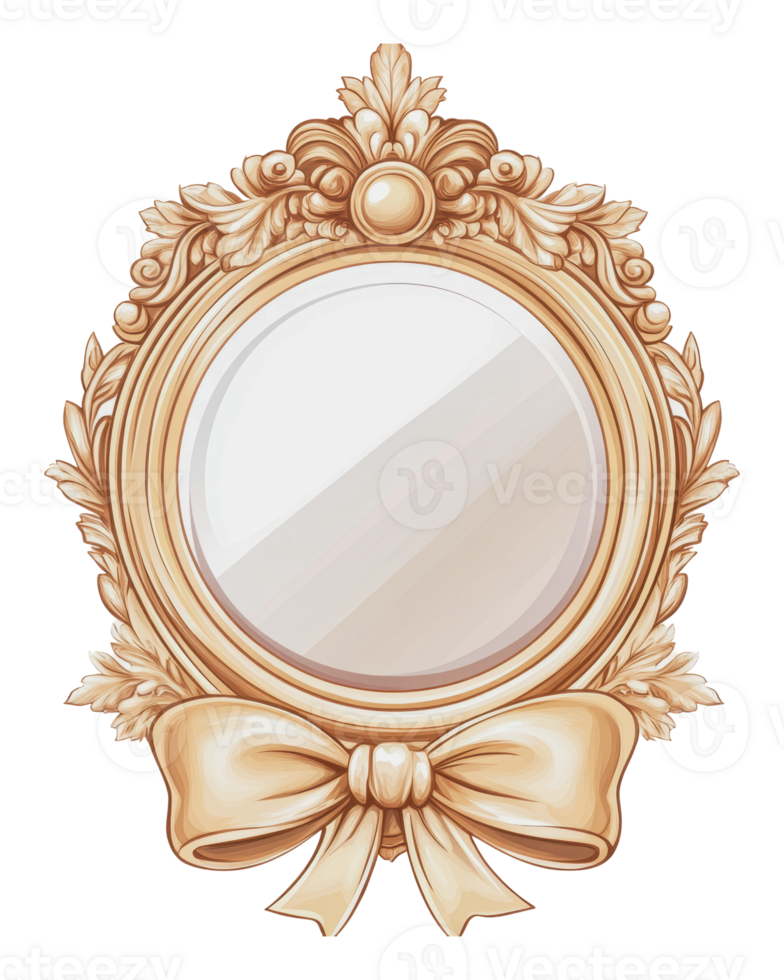 Elegant vintage mirror with ornate frame design png