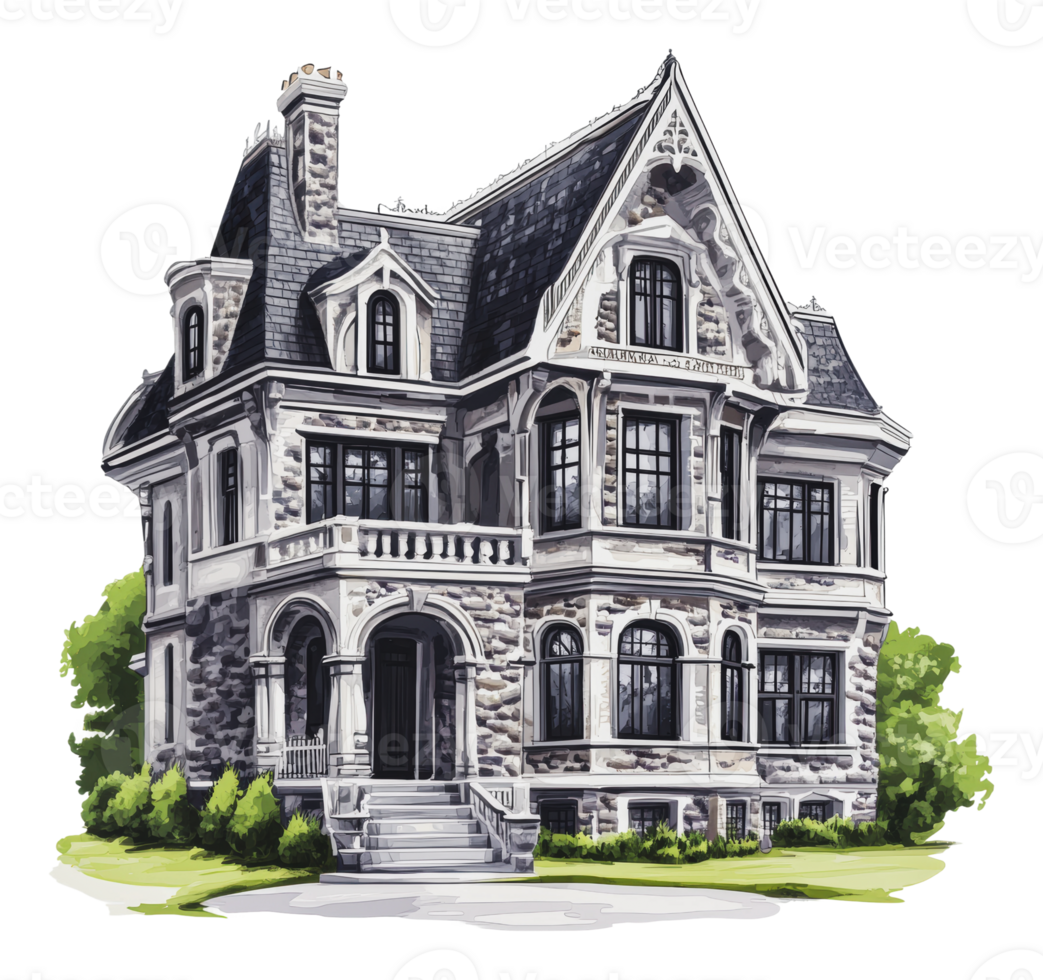 Historic mansion with detailed daylight design png