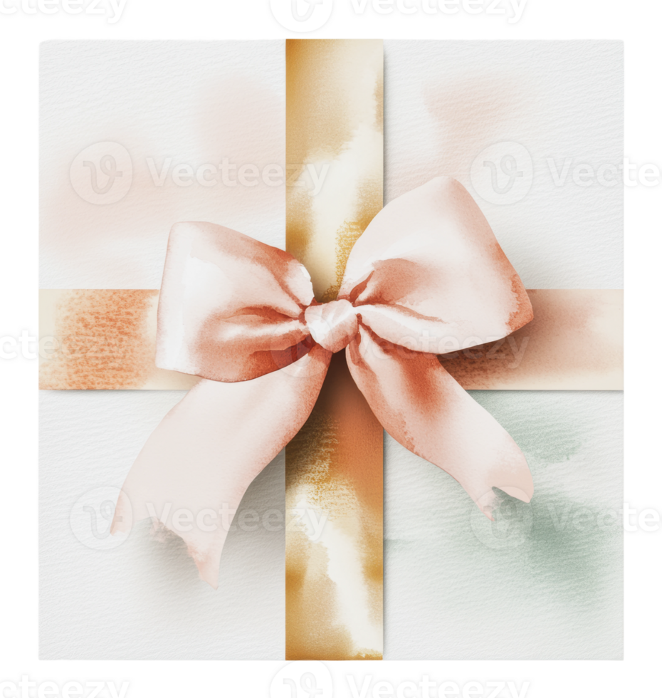 Beautifully wrapped gift with a ribbon and bow png