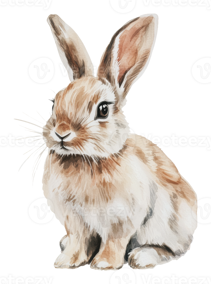 Quiet rabbit with perked ears png