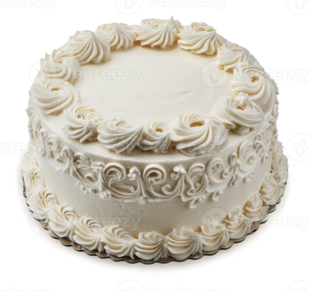 White cake with frosting and decor png