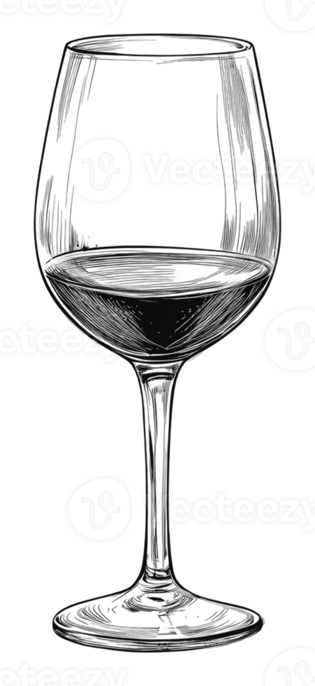 Stylish red wine glass in simple design png