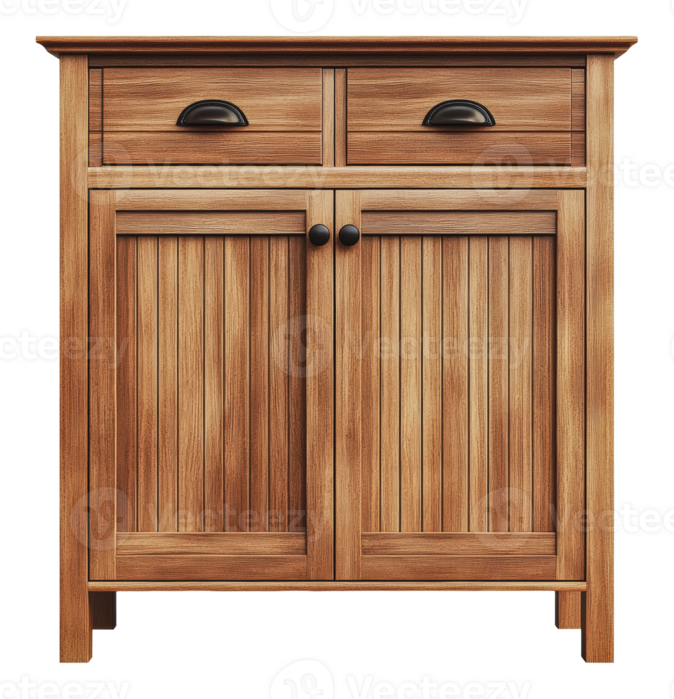 Wooden cabinet with drawers and doors for storage png