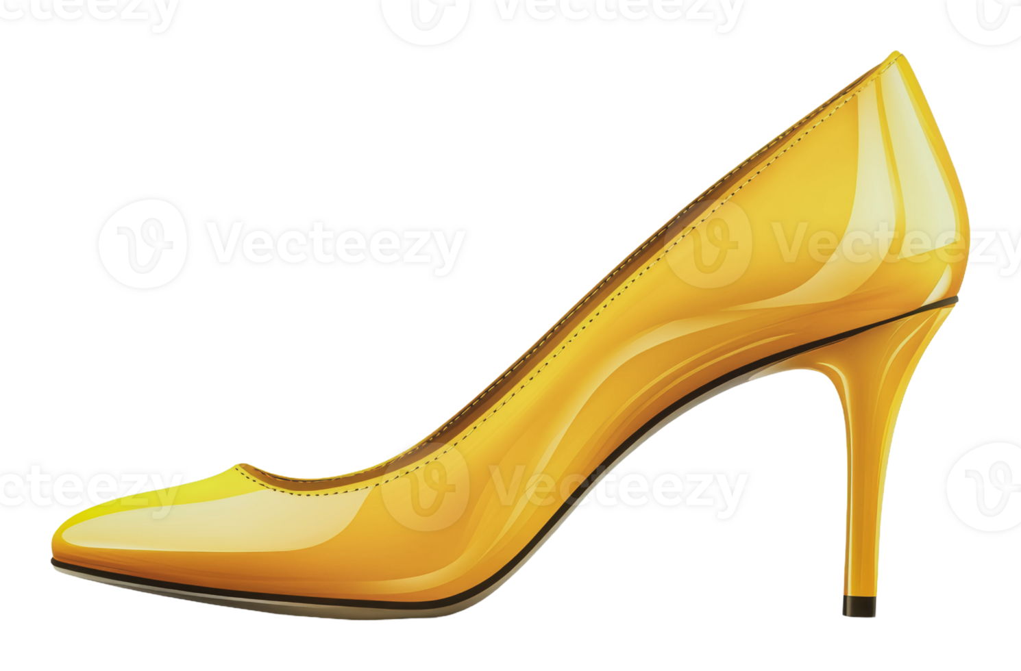 Bright yellow stiletto heel seen from the side png