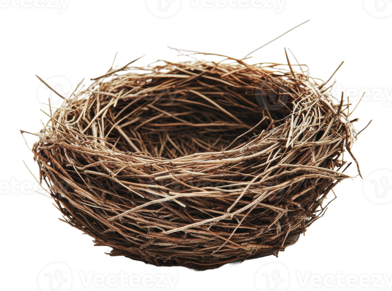 Simple woven bird nest made of twigs and grass png