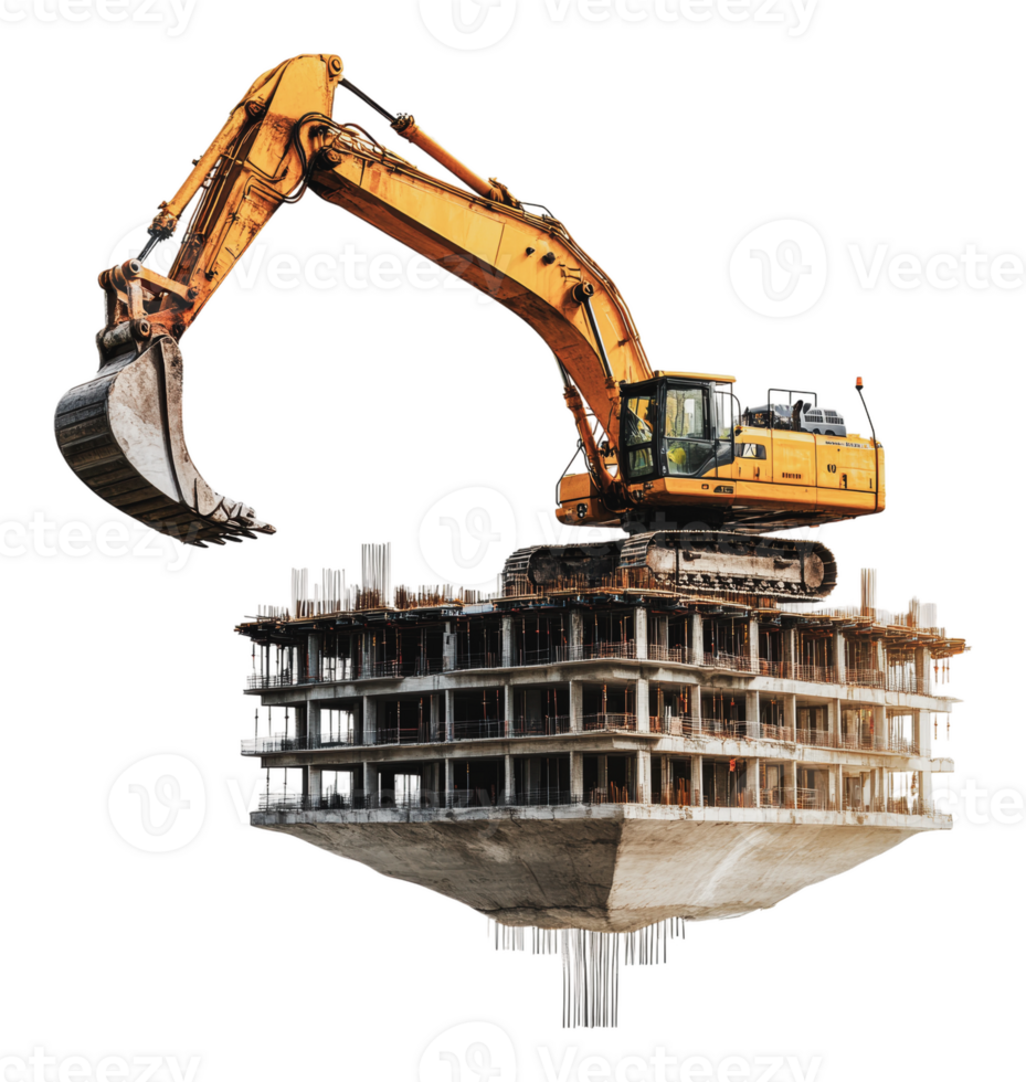 Crane at a floating construction site png