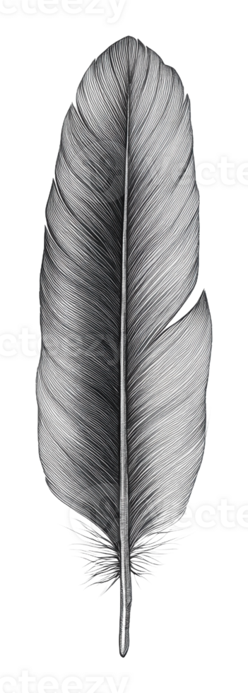 Detailed delicate feather illustration png
