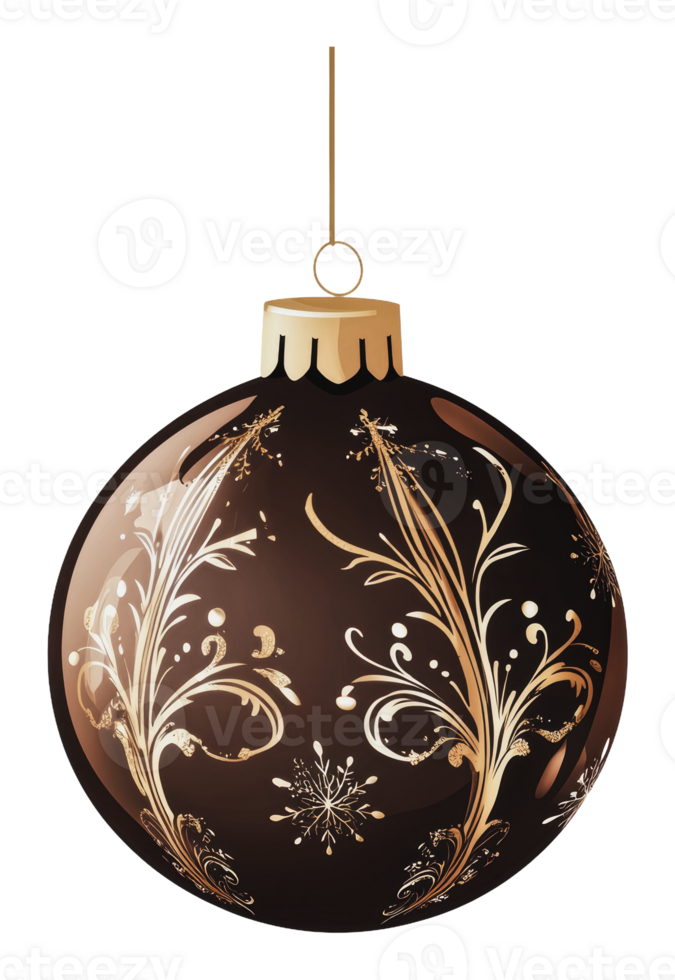 Brown ornament with gold design png