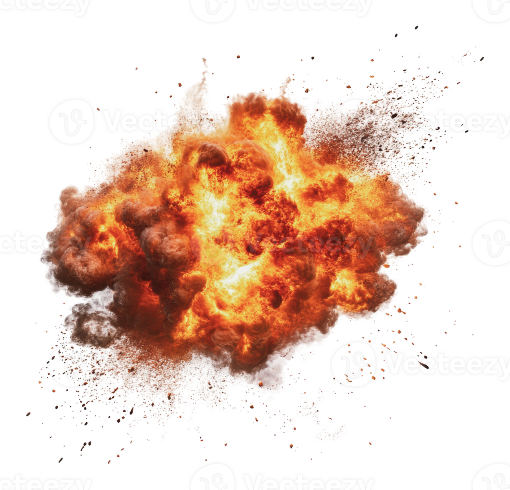 Explosive fireball during a detonation event png