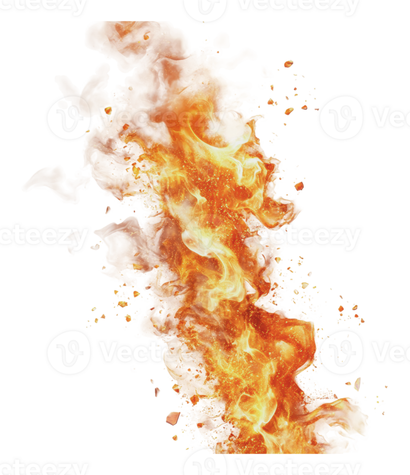 Vibrant flames and smoke create dynamic texture png