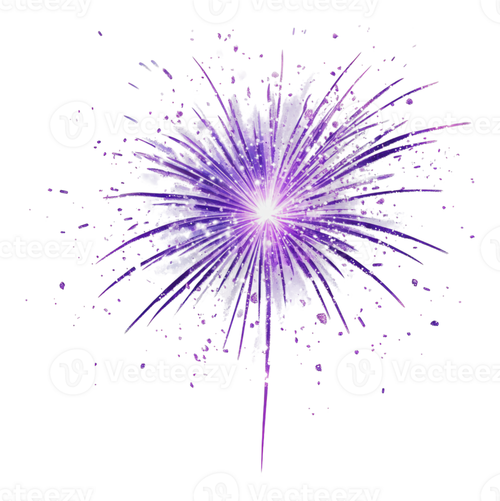 Colorful purple sparkler creating bright lights png